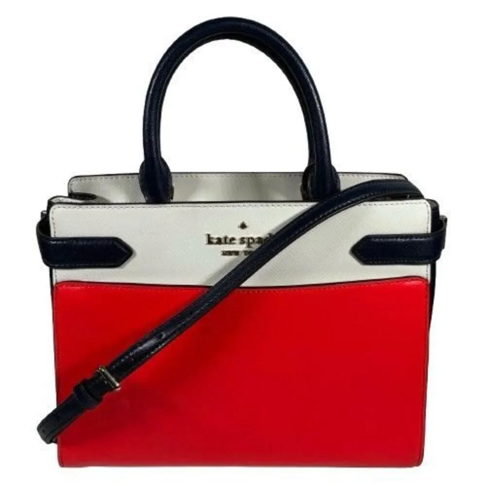 Kate Spade Staci Cameron Leather Satchel Crossbody Patriotic Summer 4th of July